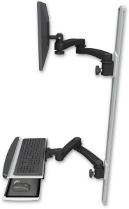 ICW EV65-T50D-KUP-A4-WB LCD mount, 50" Track, two arms, an HDPE KB, two 20" two armss, Black
