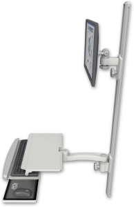 ICW EV65-T50D-KUS-A1-QG LCD mount, 50" Track, two arms, work surface, KB, 11" arm, Gray