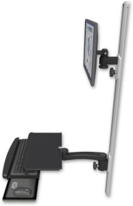ICW EV65-T50D-KUS-A1-WB LCD mount, 50" Track, two arms, work surface, KB, 11" arm, Black