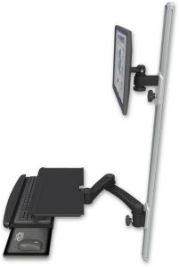 ICW EV65-T50D-KUS-A2-WB LCD mount, 50" Track, two arms, work surface, KB, 20" two arms, Black