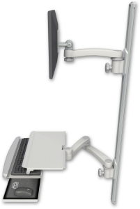 ICW EV65-T50D-KUS-A3-QG LCD mount, 50" Track, two arms, work surface, KB, 11" arm, 20" two arms, Gra
