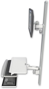 ICW EV65-T50D-KUS-AS1-MW LCD mount, 50" Track, two arms, work surface, KB, 6" arm, White