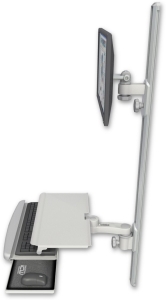 ICW EV65-T50D-KUS-AS1-QG LCD mount, 50" Track, two arms, work surface, KB, 6" arm, Gray