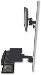 ICW EV65-T50D-KUS-AS1-WB LCD mount, 50" Track, two arms, work surface, KB, 6" arm, Black