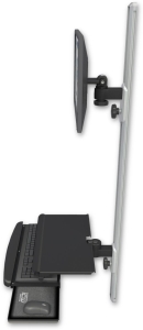 ICW EV65-T50D-KUS-WB LCD mount, 50" Track, two arms, work surface tray and slide-out KB, Black
