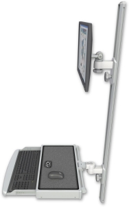 ICW EV65-T50D-KUW-MW LCD mount, 50" Track, two arms, work surface KB, White