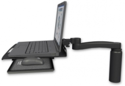 ICW LUS-D7-A1 Laptop tray with slider desk mount, a 7.5" riser, 11" arm, Writable Black
