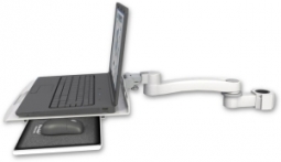 ICW LUS-P15-A1 Laptop tray, slider mount for a 1.5" pole and an 11" arm, Medical White
