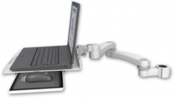 ICW LUS-P15-A2 Laptop tray, slider mount for a 1.5" pole, 20" double-arm, Medical White