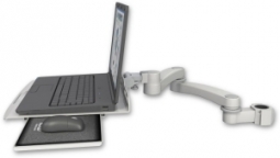 ICW LUS-P15-A2 Laptop tray, slider mount for a 1.5" pole, 20" double-arm, Quartz Gray