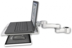 ICW LUS-P15-AS1 Laptop tray, slider mount for a 1.5" pole and an 6" arm, Medical White
