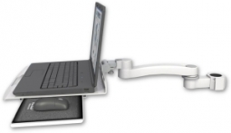 ICW LUS-P17-A1 Laptop tray, slider mount for a 1.75" pole and an 11" arm, Medical White