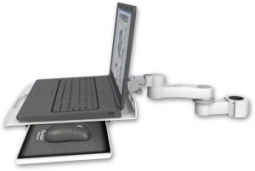 ICW LUS-P17-AS1 Laptop tray, slider mount for a 1.75" pole and an 6" arm, Medical White