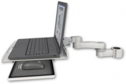 ICW LUS-P17-AS1 Laptop tray, slider mount for a 1.75" pole and an 6" arm, Quartz Gray
