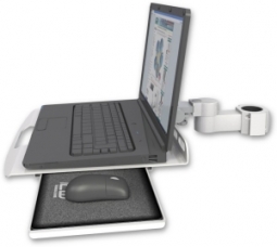 ICW LUS-P17 Laptop tray, slider mount for a 1.75" pole, Medical White
