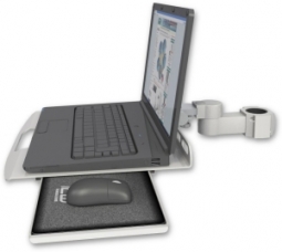 ICW LUS-P17 Laptop tray, slider mount for a 1.75" pole, Quartz Gray