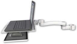 ICW LUS-P2-A1 Laptop tray, slider mount for a 2" pole and an 11" arm, Medical White
