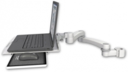 ICW LUS-P2-A2 Laptop tray, slider mount for a 2" pole, 20" double-arm, Medical White