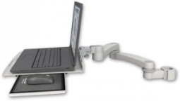 ICW LUS-P2-A2 Laptop tray, slider mount for a 2" pole, 20" double-arm, Quartz Gray