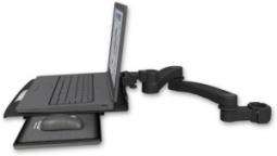 ICW LUS-P2-A2 Laptop tray, slider mount for a 2" pole, 20" double-arm, Writable Black