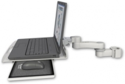 ICW LUS-P2-AS1 Laptop tray, slider mount for a 2" pole and an 6" arm, Quartz Gray