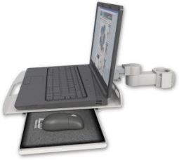 ICW LUS-P2 Laptop tray, slider mount for a 2" pole, Quartz Gray