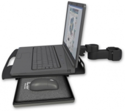 ICW LUS-P2 Laptop tray, slider mount for a 2" pole, Writable Black