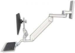 ICW T2E12P-WT2-KU12-MW Titan Elite Paralink LCD mount with a 12" T2 arm wall mount, Medical White