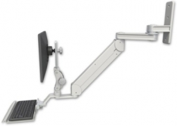 ICW T2E12P-WT2-KU12-QG Titan Elite Paralink LCD mount with a 12" T2 arm wall mount, Quartz Gray