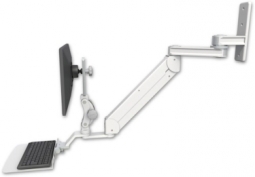 ICW T2E12P-WT2-KU12F-MW Titan Elite Paralink LCD mount with a 12" T2 arm wall mount, Medical White