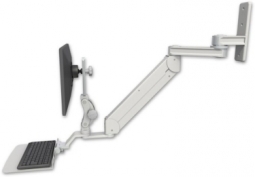 ICW T2E12P-WT2-KU12F-QG Titan Elite Paralink LCD mount with a 12" T2 arm wall mount, Quartz Gray