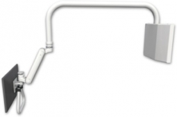 ICW UL182I-OHAPS-MW Inverted Ultra 182 Arm on a Short arm mounted to a wall plate, Medical White