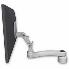 ICW UL500-D1-A1-QG Ultra 500 LCD desk mount with a 1" riser and an 11" arm, Quartz Gray