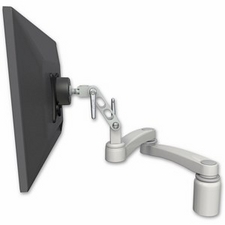 ICW UL500-D3-A2-QG Ultra 500 LCD desk mount with a 3" riser and a 20" double-arm, Quartz Gray