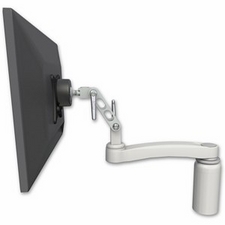 ICW UL500-D5-A1-QG Ultra 500 LCD desk mount with a 5" riser and an 11" arm, Quartz Gray