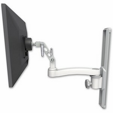 ICW UL500-T19-A1-MW Ultra 500 LCD mount on a 19" wall track slider with an 11" arm, Medical White