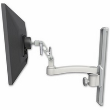 ICW UL500-T19-A1-QG Ultra 500 LCD mount on a 19" wall track slider with an 11" arm, Quartz Gray