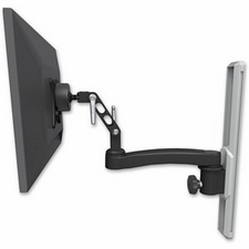 ICW UL500-T19-A1-WB Ultra 500 LCD mount on a 19" wall track slider with an 11" arm, Writable Black