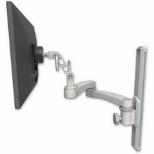 ICW UL500-T19-A2-QG Ultra 500 LCD mount, 19" wall track slider, 20" double-arm, Quartz Gray
