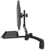 ICW UL510-D3-KU12-A2 Ultra 510 LCD, 3" riser, 12" keyboard tray, 20" double-arm, Writable Black