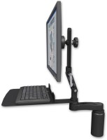 ICW UL510-D5-KU12F-AS1 Ultra 510 LCD, 5" riser, 12" flat keyboard tray, 6" arm, Writable Black