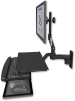 ICW UL510-W2-KUS-AS1 Ultra 510 LCD, work surface, slide-out keyboard, 6" arm, Writable Black