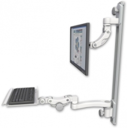 ICW UL560I-T50D-KP12-A1-MW Inverted LCD Mount on a 36" Wall Track Slider, Medical White