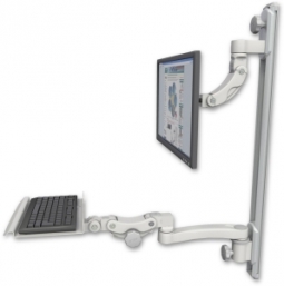 ICW UL560I-T50D-KP12-A1-QG Inverted LCD Mount on a 36" Wall Track Slider, Quartz Gray