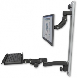 ICW UL560I-T50D-KP12-A1-WB Inverted LCD Mount on a 36" Wall Track Slider, Writable Black