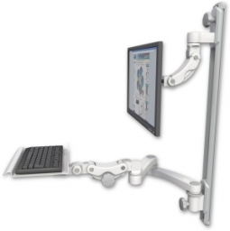 ICW UL560I-T50D-KP12-A2-MW Inverted LCD Mount on a 36" Wall Track Slider, Medical White
