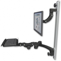 ICW UL560I-T50D-KP12-A2-WB Inverted LCD Mount on a 36" Wall Track Slider, Writable Black