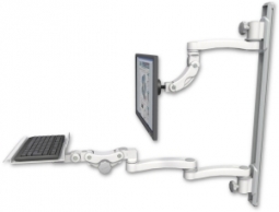 ICW UL560I-T50D-KP12-A3-MW Inverted LCD Mount on a 36" Wall Track Slider, Medical White