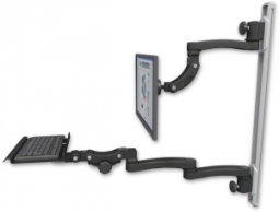 ICW UL560I-T50D-KP12-A3-WB Inverted LCD Mount on a 36" Wall Track Slider, Writable Black