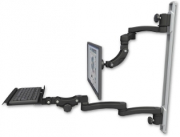 ICW UL560I-T50D-KP12-A4-WB Inverted LCD Mount on a 36" Wall Track Slider, Writable Black